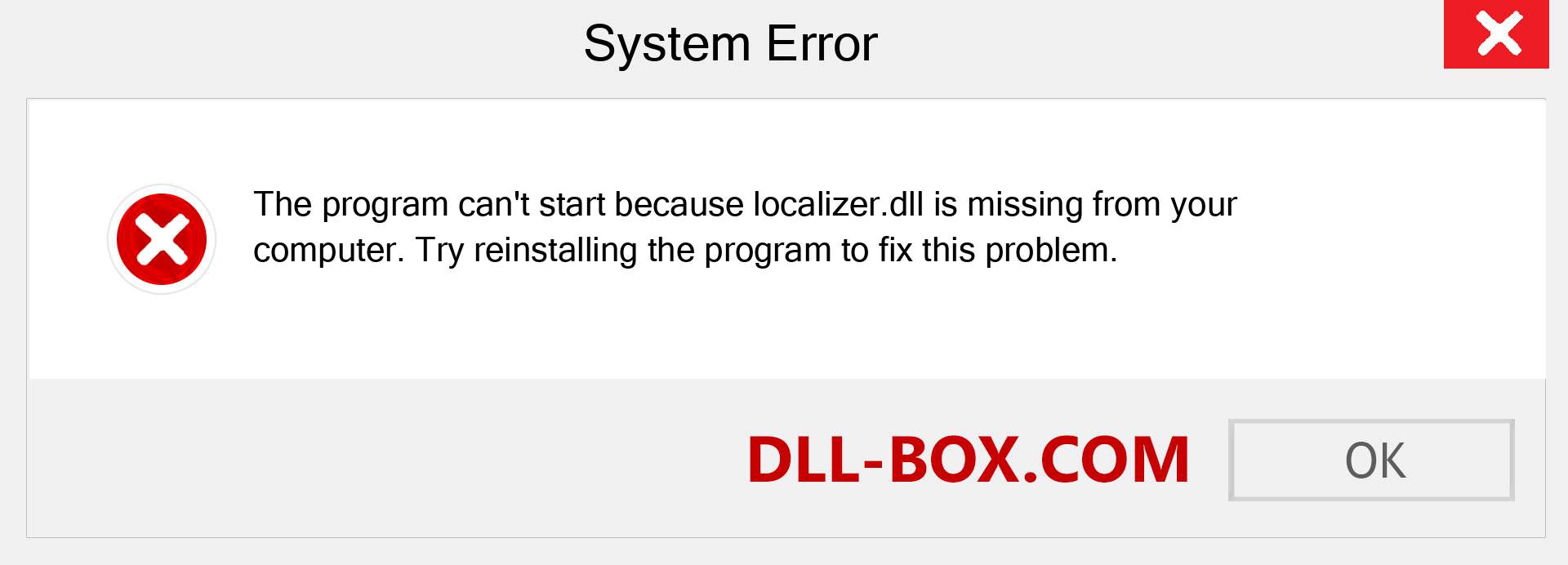  localizer.dll file is missing?. Download for Windows 7, 8, 10 - Fix  localizer dll Missing Error on Windows, photos, images