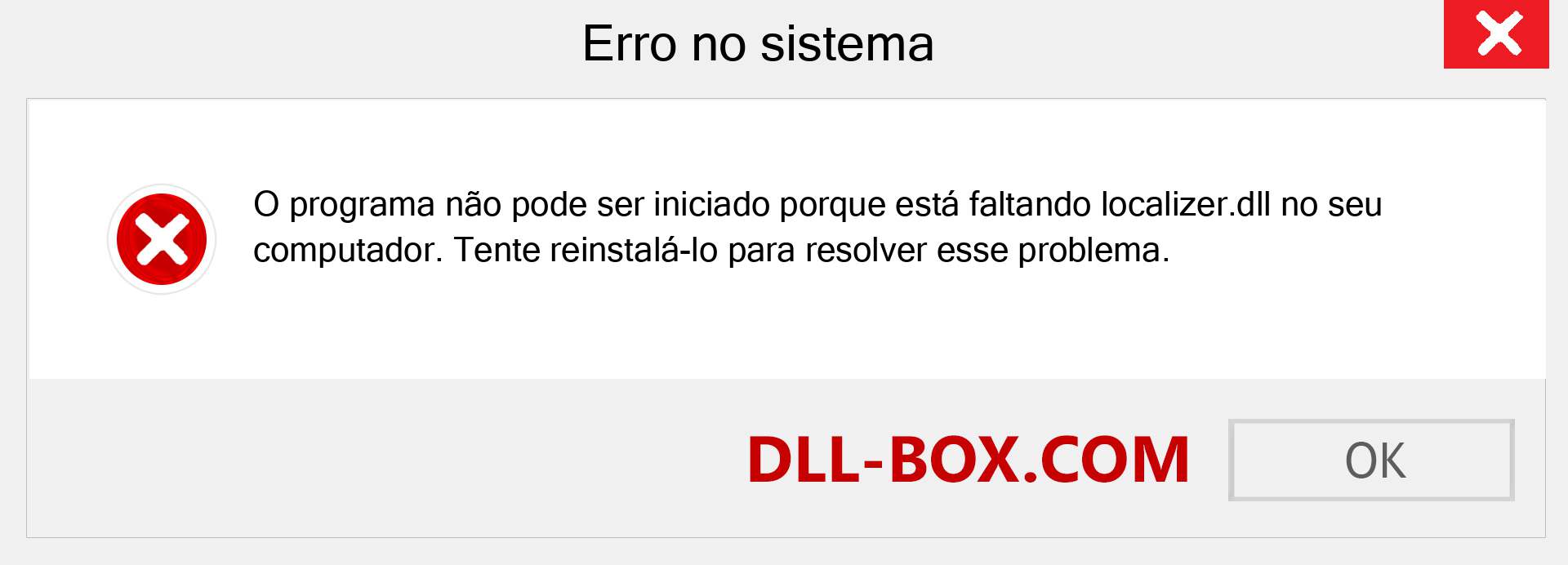 Arquivo localizer.dll ausente ?. Download para Windows 7, 8, 10 - Correção de erro ausente localizer dll no Windows, fotos, imagens